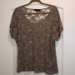 Forever 21 Tan Lace Top